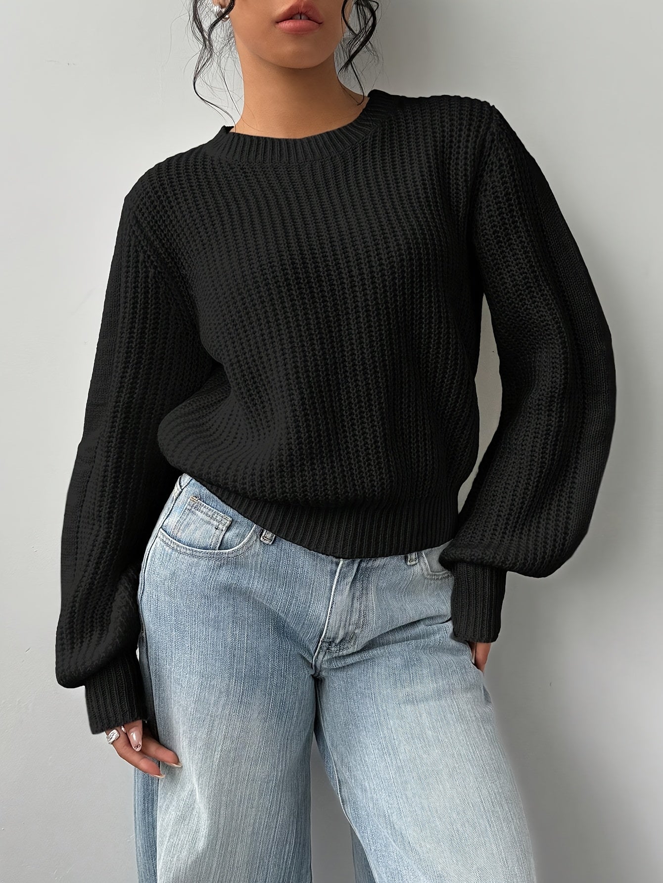 Women'S Elegant Soft Pink Sweater - Long Sleeve Round Neck Pullover, All-Season Everyday & Formal Outfits, Easy-Care Chic Sweater for Women, Cute Sweater, Versatile Wardrobe Staple, Simple Elegant Design, Quality Knitwear, St