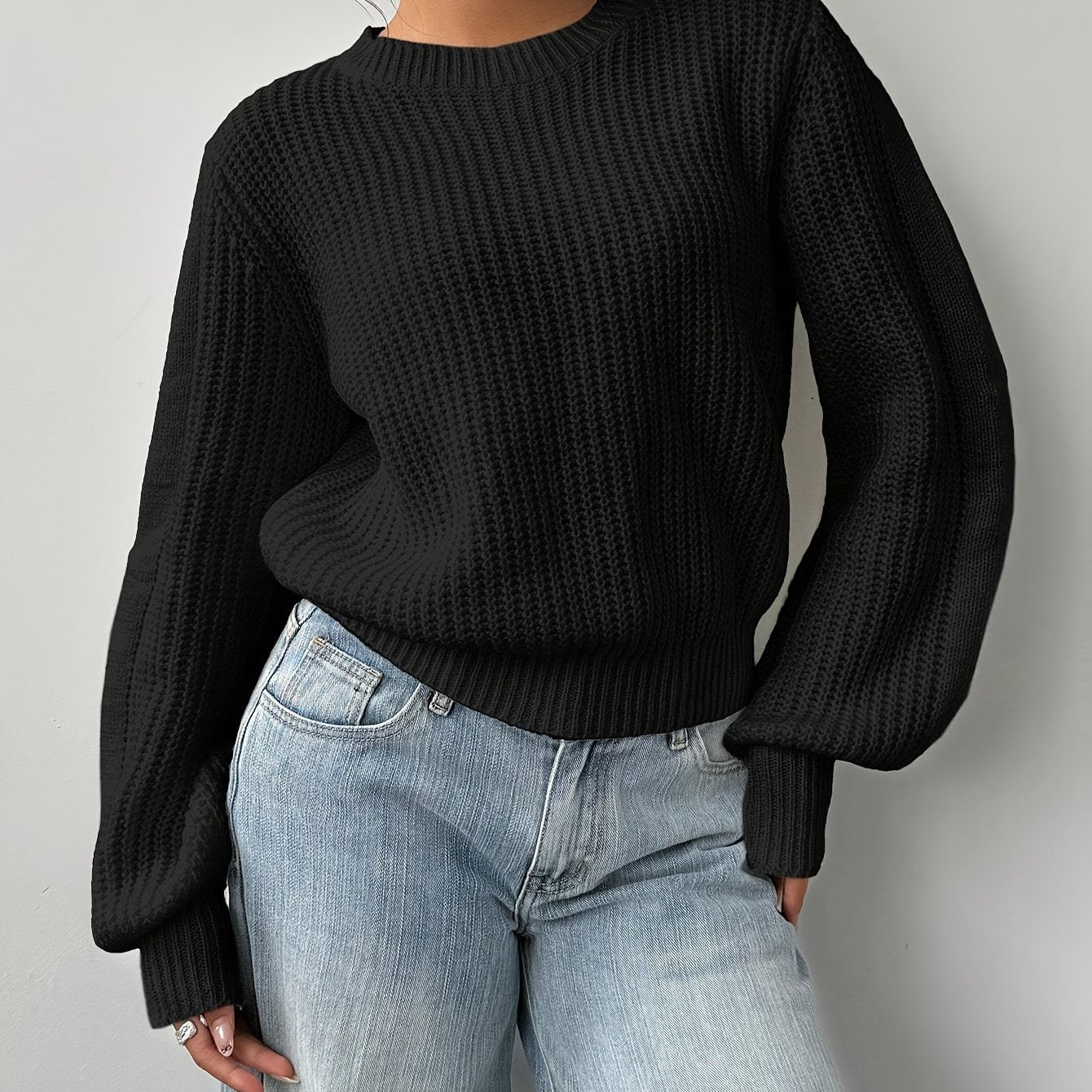 Women'S Elegant Soft Pink Sweater - Long Sleeve Round Neck Pullover, All-Season Everyday & Formal Outfits, Easy-Care Chic Sweater for Women, Cute Sweater, Versatile Wardrobe Staple, Simple Elegant Design, Quality Knitwear, St