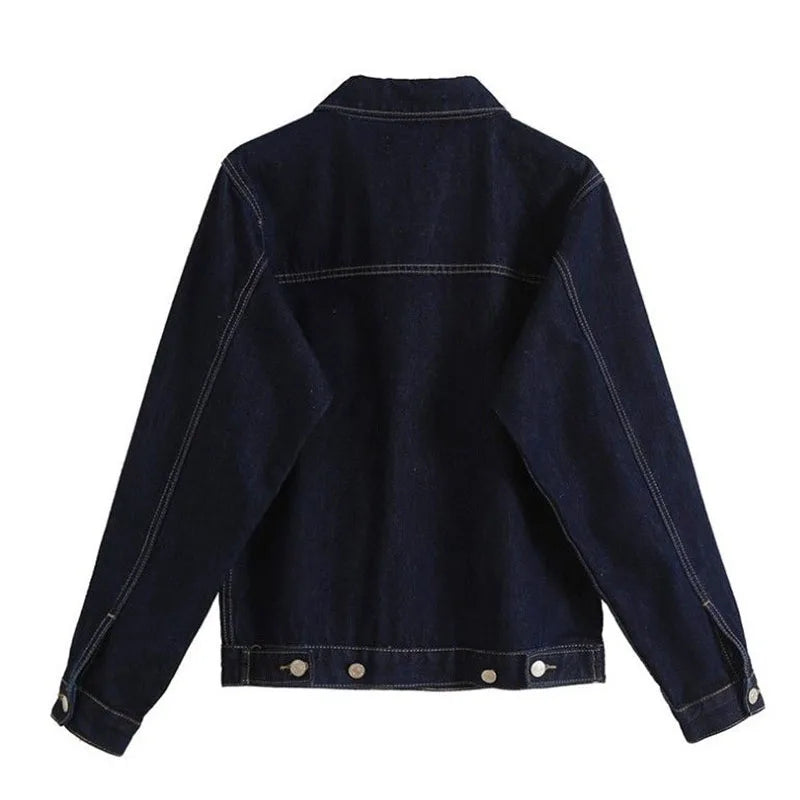 Women's Denim Jacket Fat MM2025 Spring Autumn New Cowboy Coat Female Retro Overcoat BF Loose Top Short Jeans Overwear