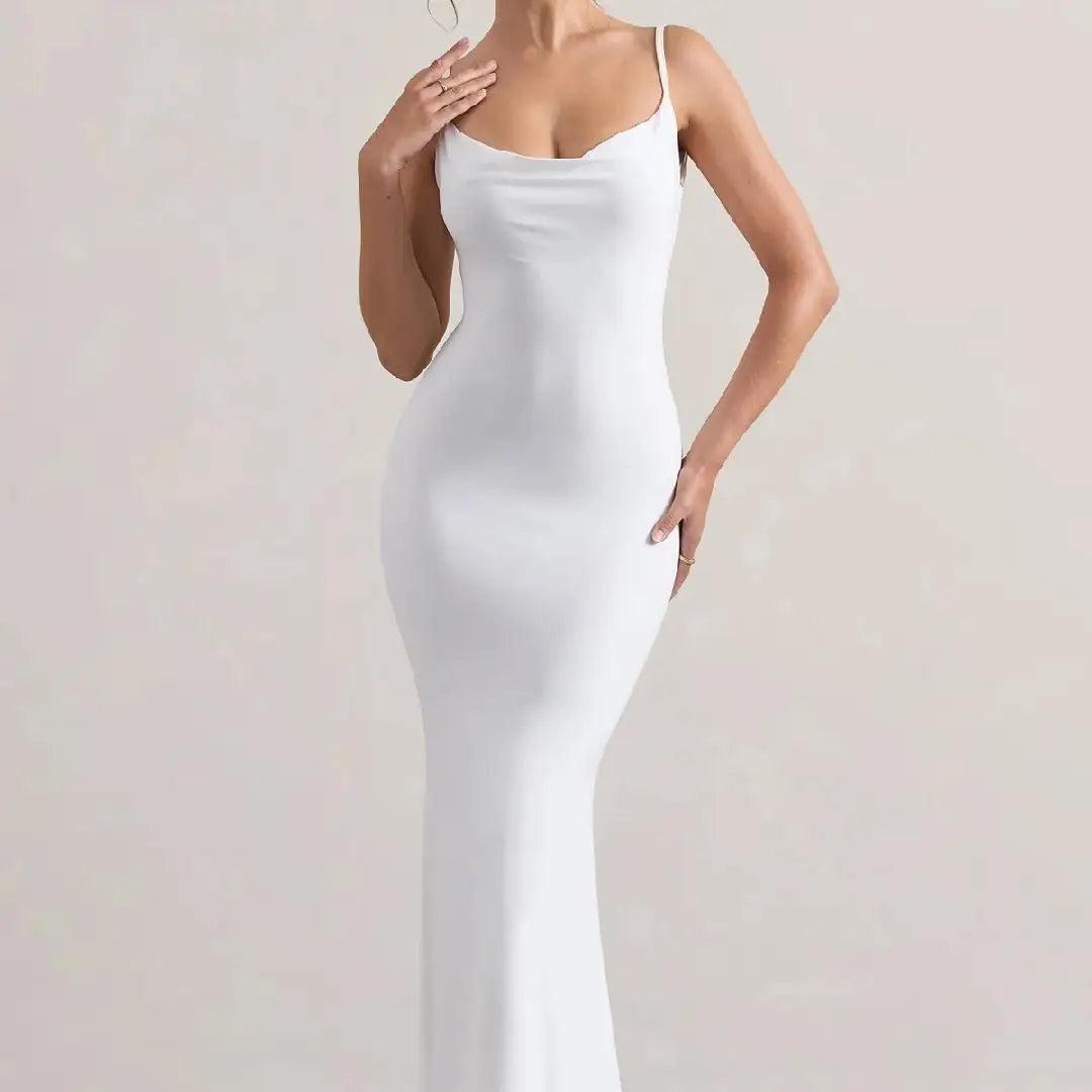 Women s 2026 Pure Desire Style Summer Sexy Strap Slim Fit Hip Wrapping Fishtail Long Dress Backless Party Vacation Fashion Top