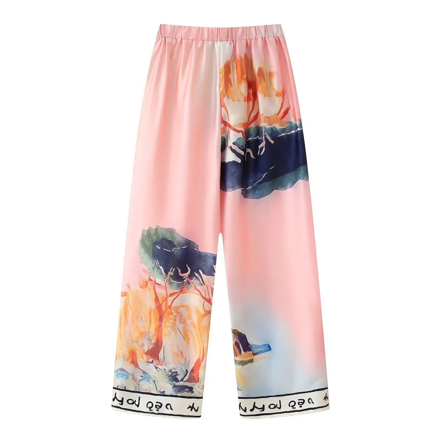 New Loose Long Sleeve Shirt Tops Set Daily Casual Woman's Outfit 2 Pieces Pant Set Fashion Printed Long Pants Sets For Women