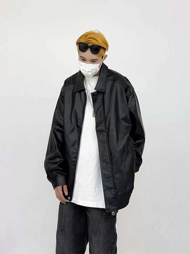 2025 New PU Leather Jacket Woman Solid Color Hip-hop Jacket Top Motorcycle Style Faux Leather Jacket for Women