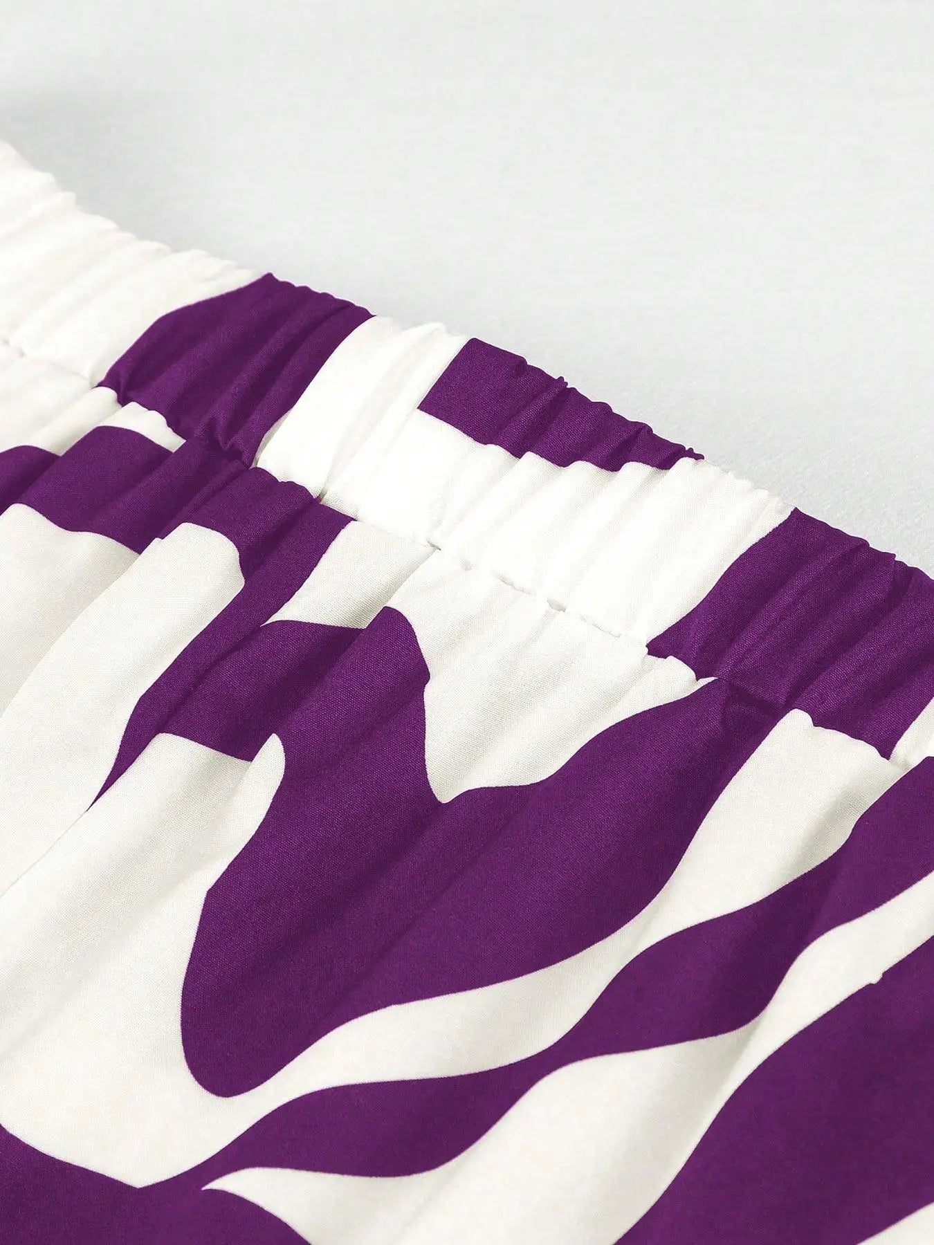 【Plus Size】 Two-Piece Set Abstract Print Open Front Longline Coat & Straight Leg Pants, Casual Long Sleeve Outerwear & Trousers