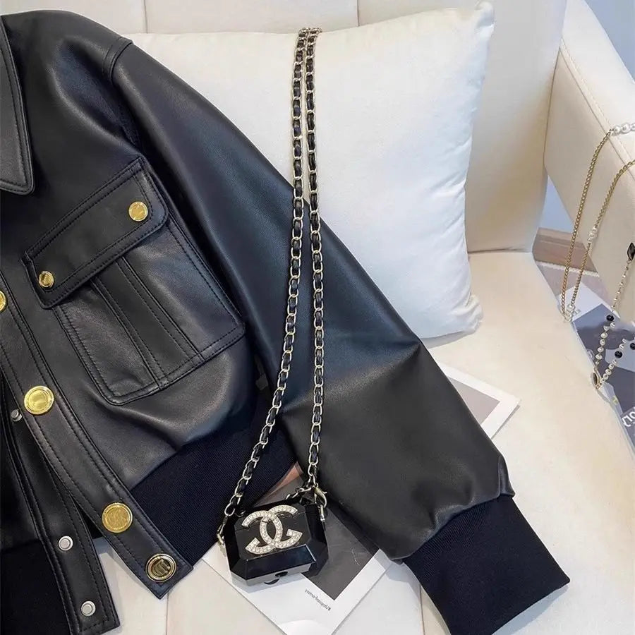 Black ribbed jacket top women's short 2025 autumn new coat  leather jacket women winter jacket