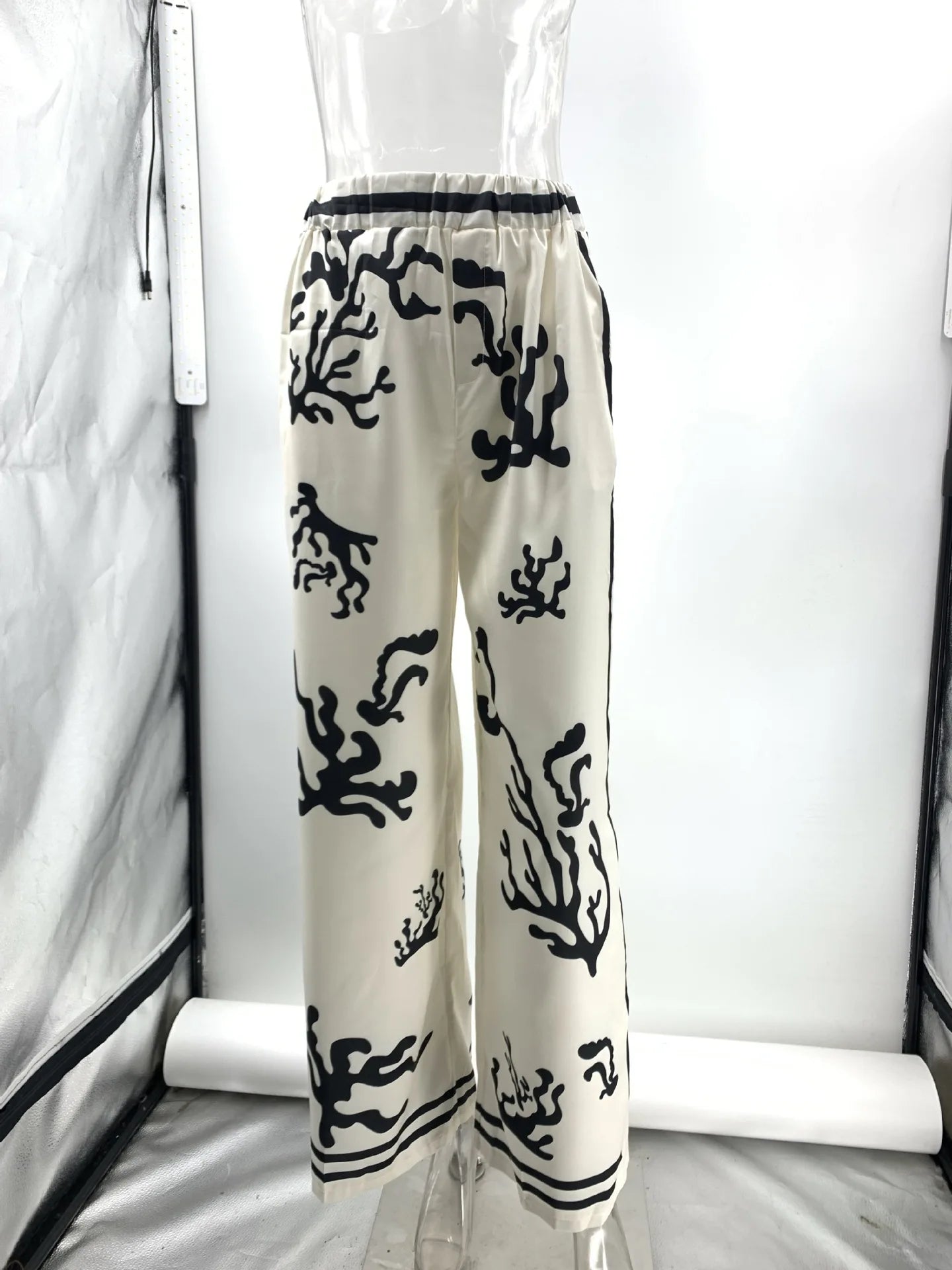 Women Casual Loose Two Piece Pants Sets 2024 New Autumn Satin Printing Long Sleeve Shirts Women Sets Fashion Women Outfits