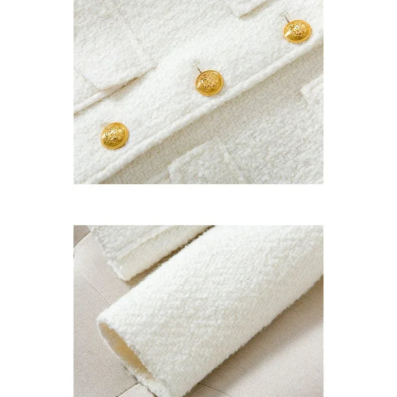 Women Blazer Autumn 2025 New Korean Temperament Tweed Suit Jacket Ladies Casual Office Female Blazer Outerwear Tops