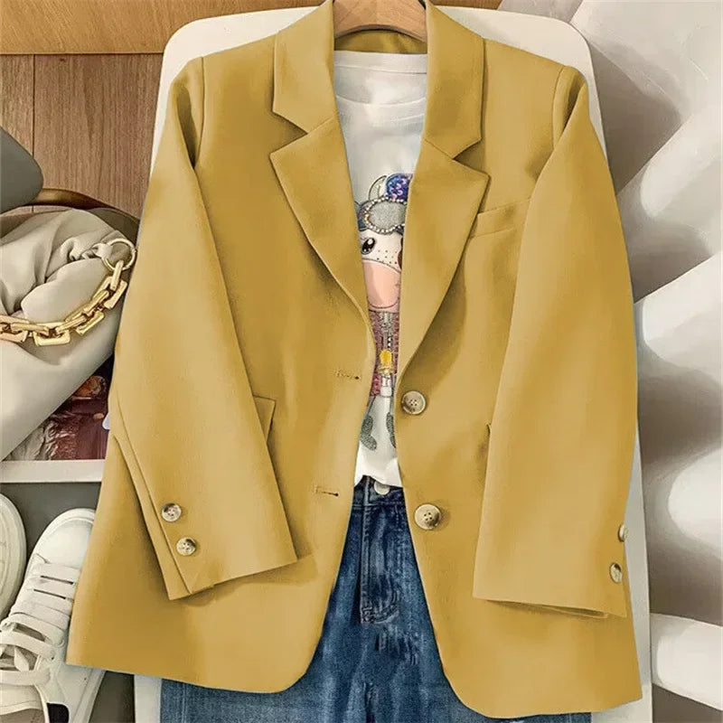 Blazer Woman Spring/autumn New Korean Fashion Coats Office Lady Outerwears Youthful Woman Clothes Elegant Stylish Blazers