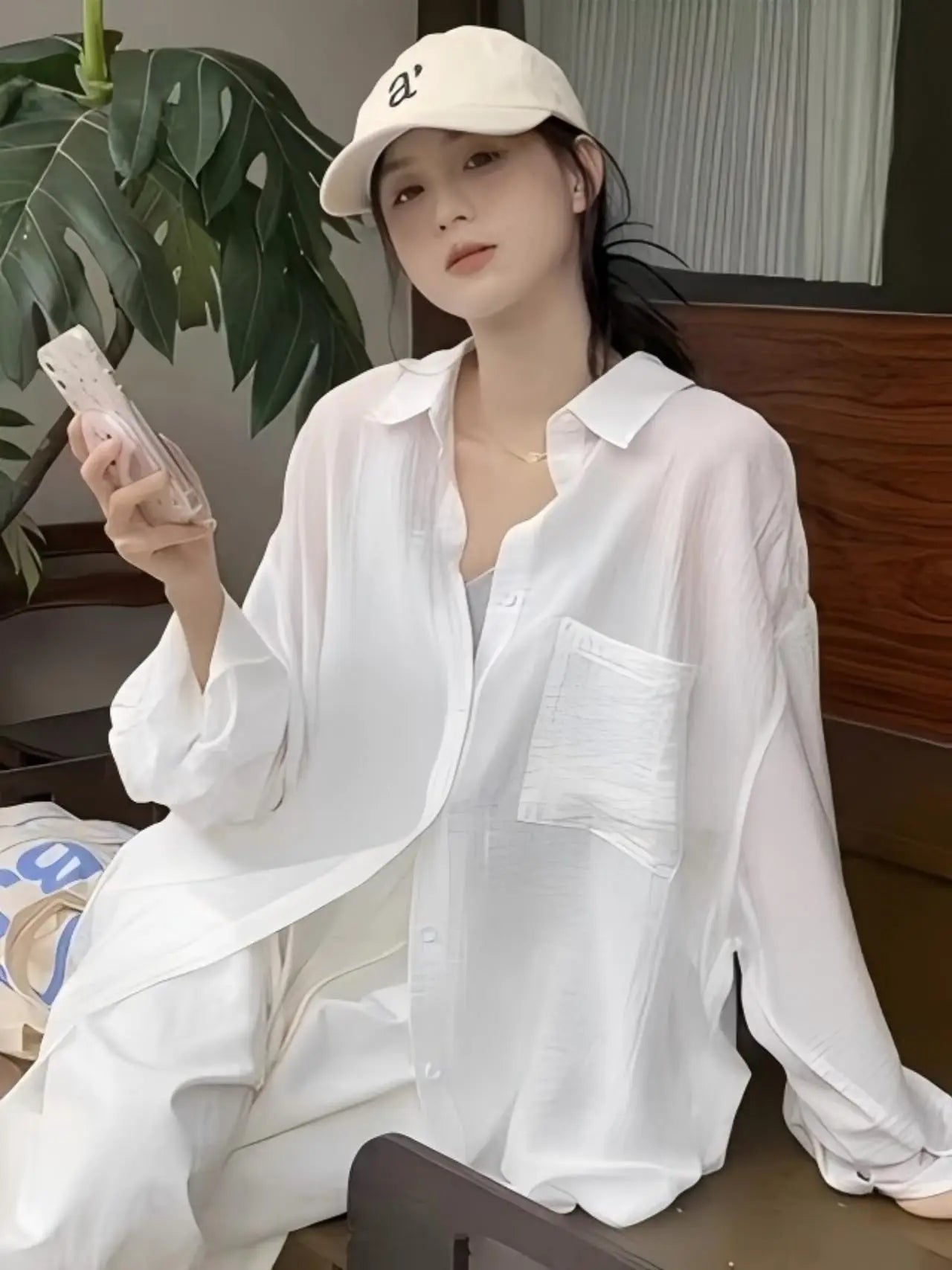 Women's New Lazy Vibe Shirt | Lapel, Single Pocket, Oversize, Lightweight Breathable, Casual Daily Wear