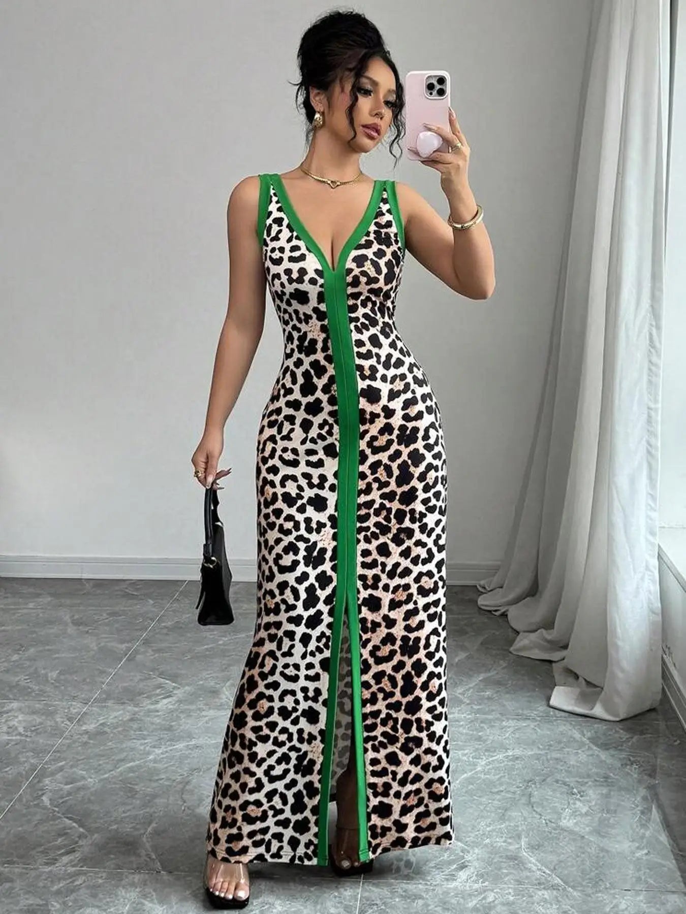 Women's Elegant Long Sleeve Dress, Casual A-Line Midi Dress with Ruffle Hem, Spring & Fall Fashion, Ladies Clothing