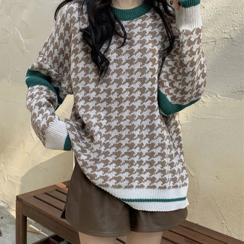 Vintage Sweaters for Women Cute Ladies Sweater with Headings Autumn 2025 Trend Knitted Harajuku Crochet Kawaii Cashmere Tops New