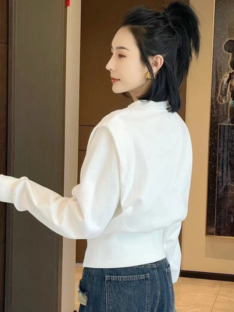 Sweatshirts Women Long Sleeve Zipper Solid All-match Spring Korean Style College Casual Streetwear Fashion Ulzzang Chic Loose