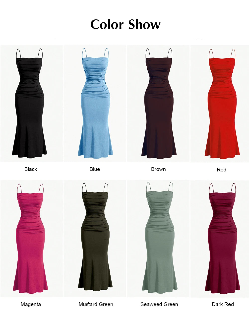 New Arrival Glamorous Satin Dress Sleeveless Mermaid Fit for Christmas Party Winter Wedding Guest Fashionable Elegant