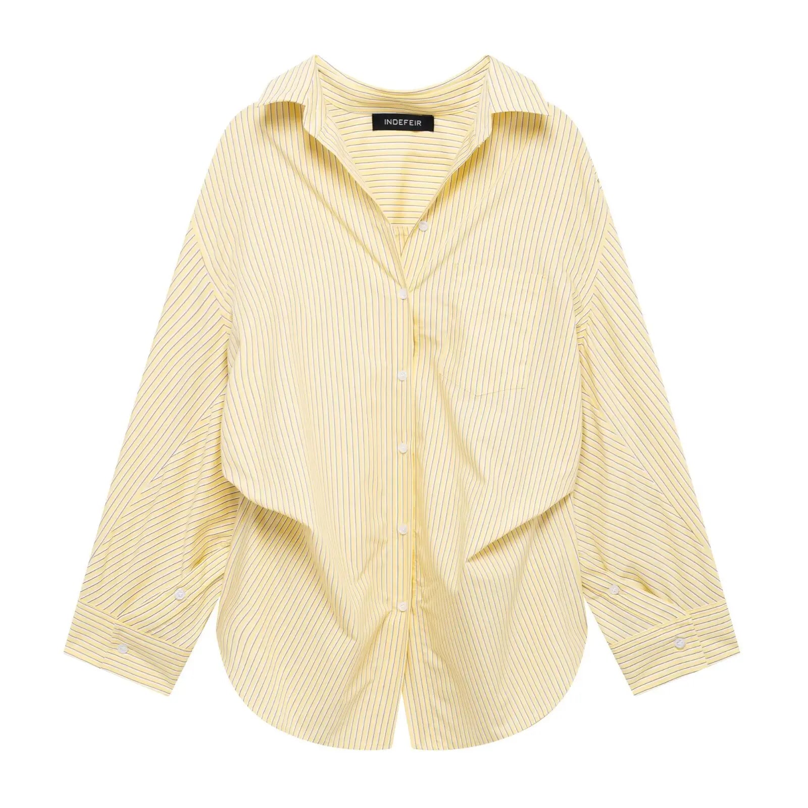 HH Women Fashion Versatile Striped Long-sleeved 8-Color Shirt Female New Splicing Loose Lapel Single-breasted Casual Shirts