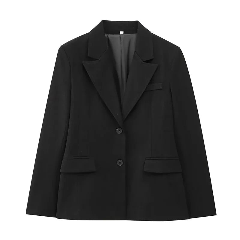 2025 New Women Fashion Blazer Elegant Turn-Down Collar Long Sleeves Suit Jacket Single Breasted Office Ladies Blazers Coats