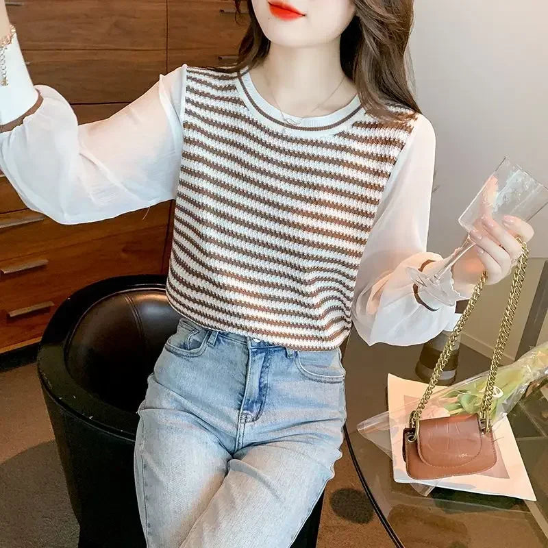 Baggy Top Female Korean Style Women's Long Sleeve T-shirt Polyester Cheap Clothing Sales Clothes Popular One Pieces Reviews Many