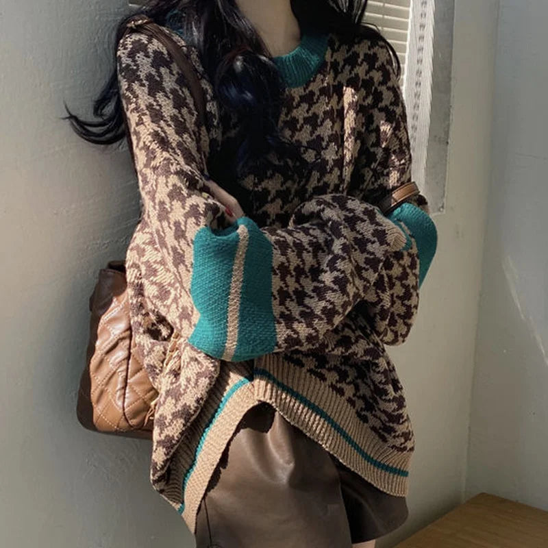 Vintage Sweaters for Women Cute Ladies Sweater with Headings Autumn 2025 Trend Knitted Harajuku Crochet Kawaii Cashmere Tops New