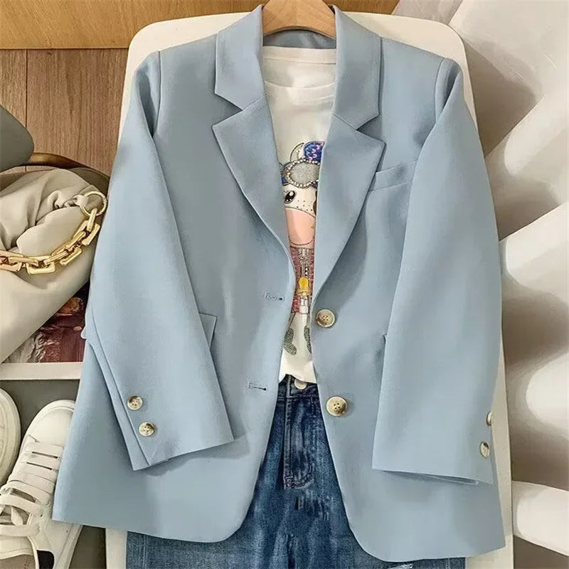 Blazer Woman Spring/autumn New Korean Fashion Coats Office Lady Outerwears Youthful Woman Clothes Elegant Stylish Blazers