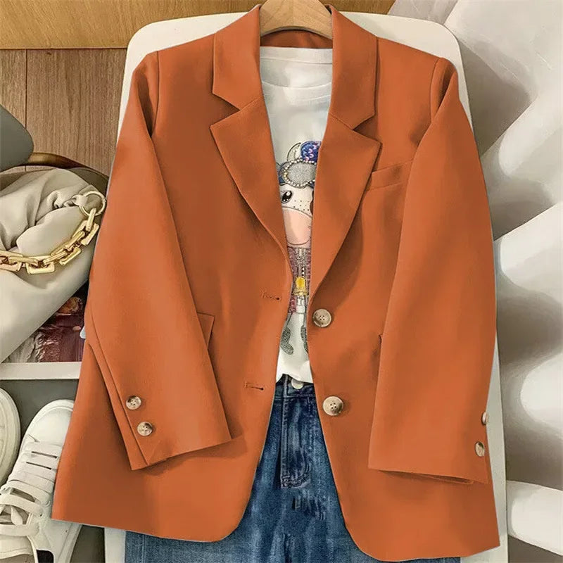 Blazer Woman Spring/autumn New Korean Fashion Coats Office Lady Outerwears Youthful Woman Clothes Elegant Stylish Blazers