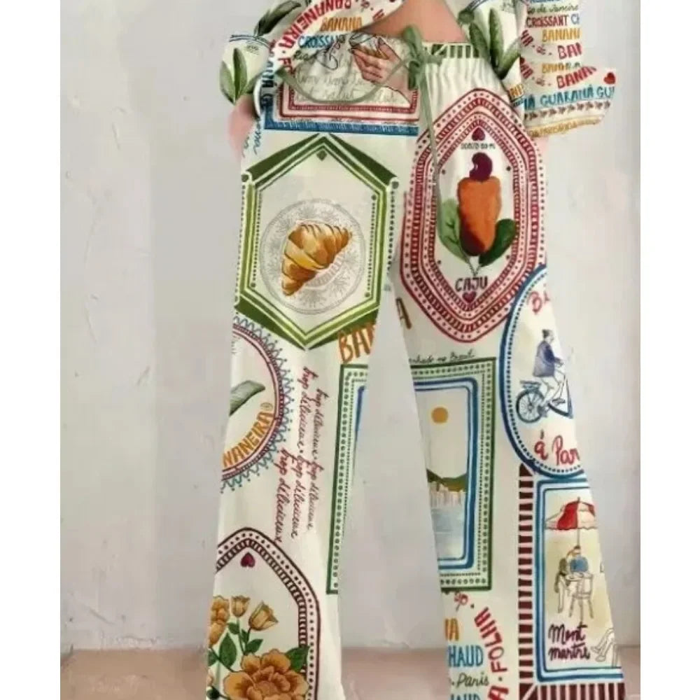 Women's S-XL Size  Sizenew retro classic lace up long sleeved loose fitting set INS casual fashion two-piece set for women