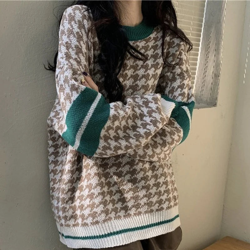 Vintage Sweaters for Women Cute Ladies Sweater with Headings Autumn 2025 Trend Knitted Harajuku Crochet Kawaii Cashmere Tops New