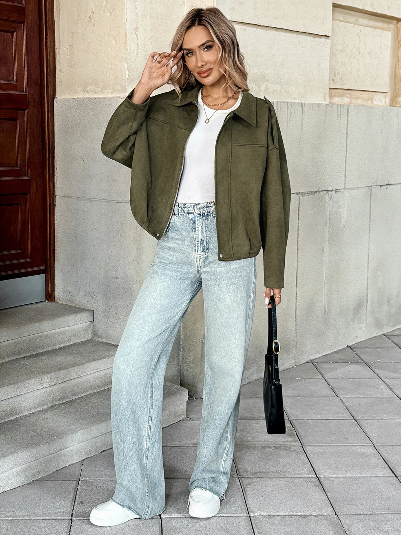 Trendy Military Green Jacket for Women Fashionable Cool Design Top Seller in Autumn Cross-border Foreign Trade