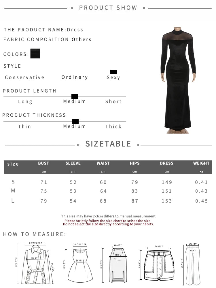 Nibber Full Sleeve Turtleneck Mesh Patchwork Long Dress Woman Elegant Velvet Slim High Waist Evening Prom Party Elegant Bodycon