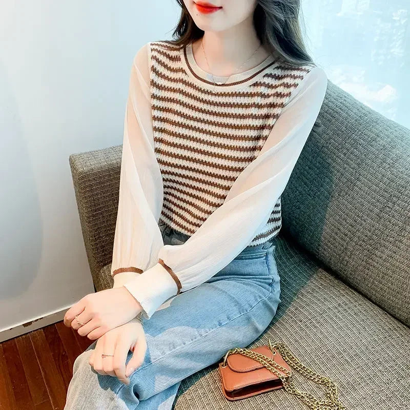 Baggy Top Female Korean Style Women's Long Sleeve T-shirt Polyester Cheap Clothing Sales Clothes Popular One Pieces Reviews Many