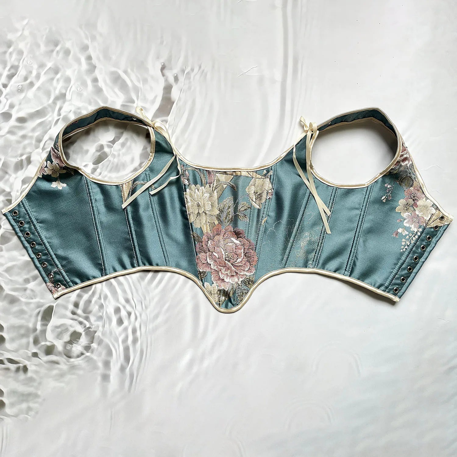 2025 Spring and Summer Newest Simple Vest Style Corset Tops for Ladies Underwear with Peony Pavilion Printed Corset