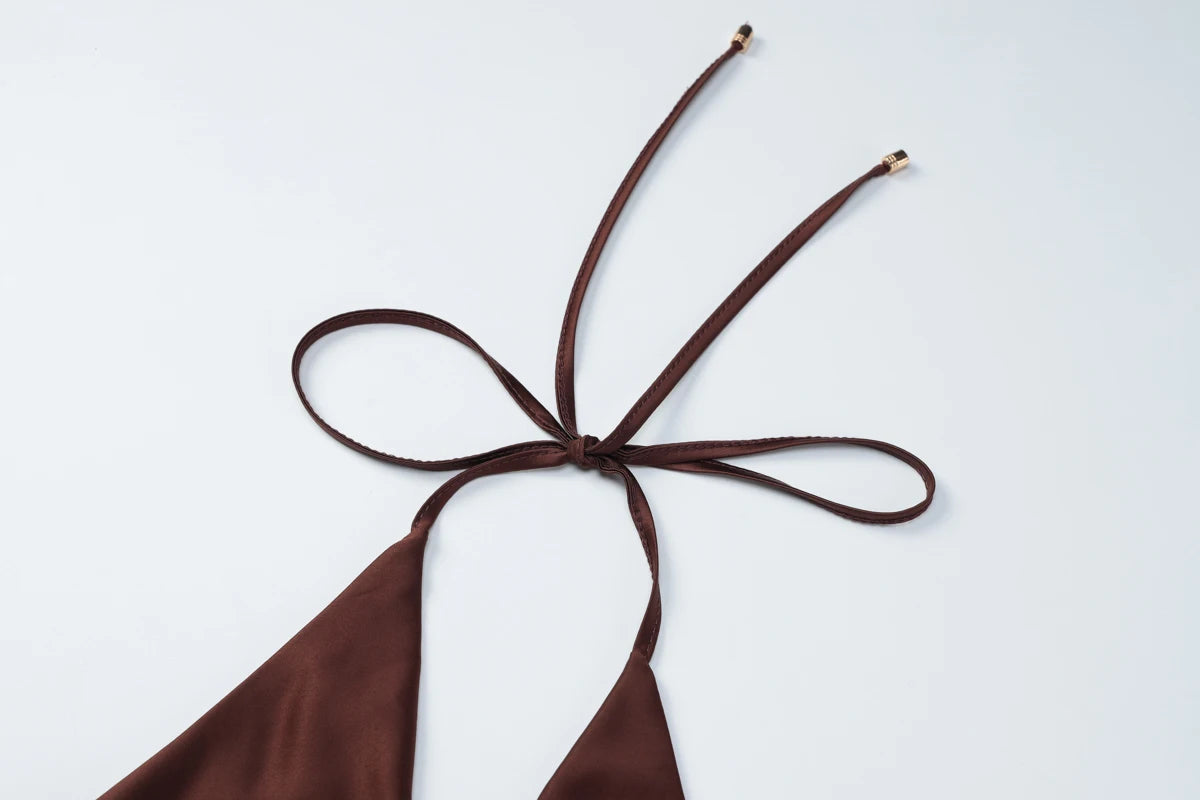 Dulzura Summer Latest Fashion Swinging Collar Backless Lace Up Slim Long Dress Women'S Sexy Elegant Dress Party Club Prom Outfit