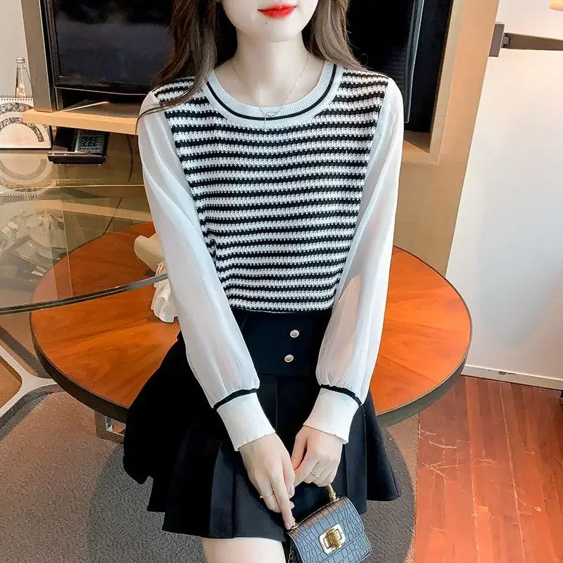 Baggy Top Female Korean Style Women's Long Sleeve T-shirt Polyester Cheap Clothing Sales Clothes Popular One Pieces Reviews Many