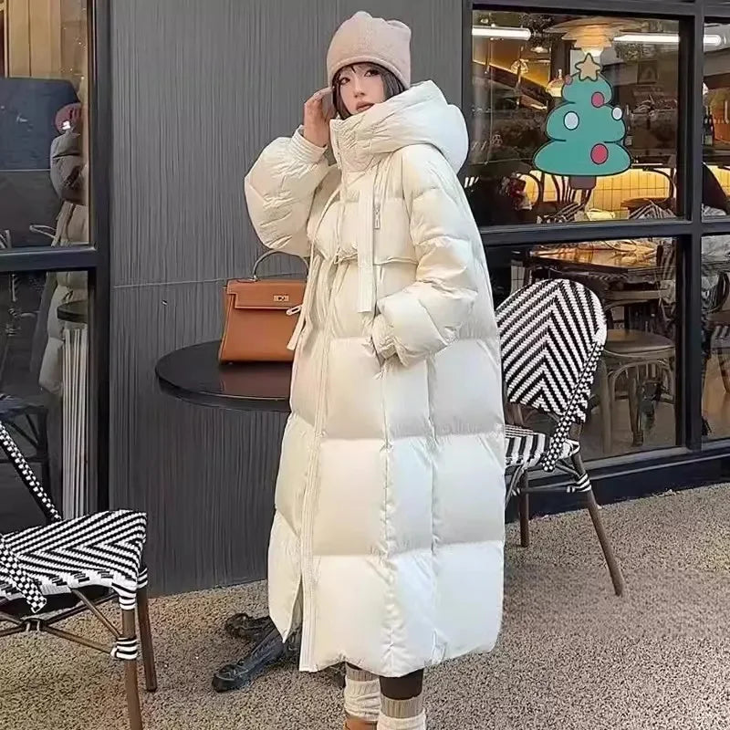 2025 New Winter Cotton Jacket Women's Long Coat Korean Edition Loose Thick Fashion Hooded Jackets Female Warm Parker Overcoat