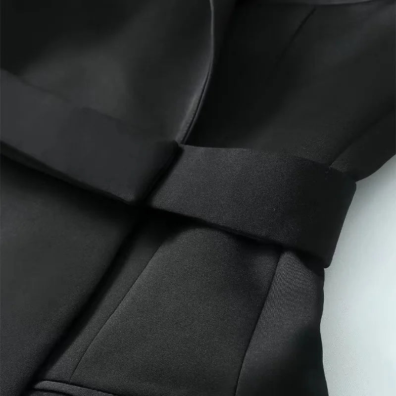 Women Blazer Flattering Waist Solid All-match Streetwear Faddish Elegant Long Style Outwear Simple Feminine Spring Popular Coats