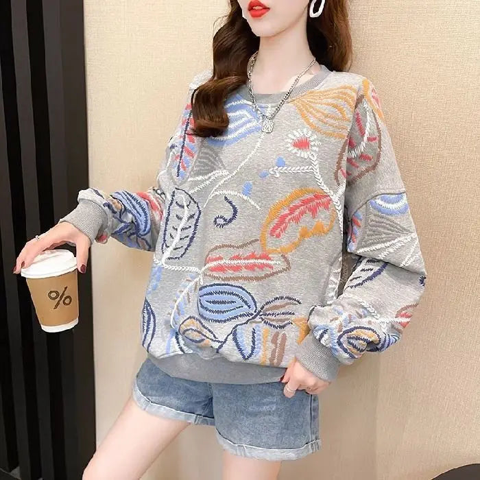 Baggy Women's Sweatshirts Essential Sport Basic Promotion High Quality Long Sleeve 2000s Loose With Orint On Female Pullover Top