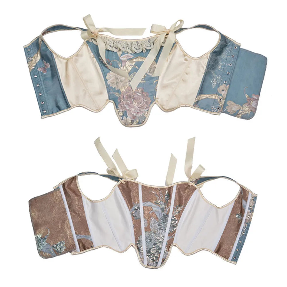 Spaghetti Strap Party Crop Top Rave Cute Lace up Back Outfits Corset Y2K Fashion Bustiers for Women Waist Trainer