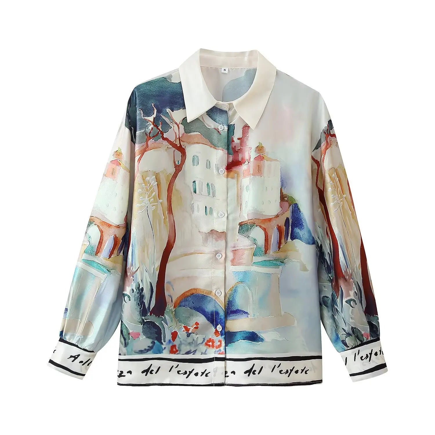 New Loose Long Sleeve Shirt Tops Set Daily Casual Woman's Outfit 2 Pieces Pant Set Fashion Printed Long Pants Sets For Women