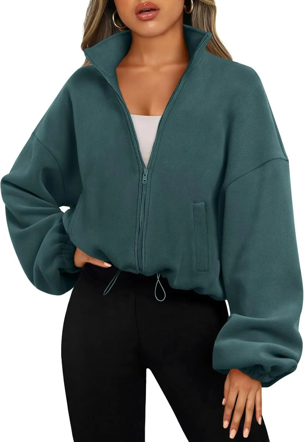Women Cozy Fleece Lined Baseball Jacket Pullover Hoodie Drawstring Casual Lounge Wear Thermal Soft French Terry Street Style Top