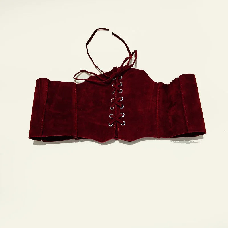 Boho Suede Pu Leather Corset Belt For Women Wrap Around Obi Style Cinch Waistband Black Cummerbund Brown Western Cowboy Belt