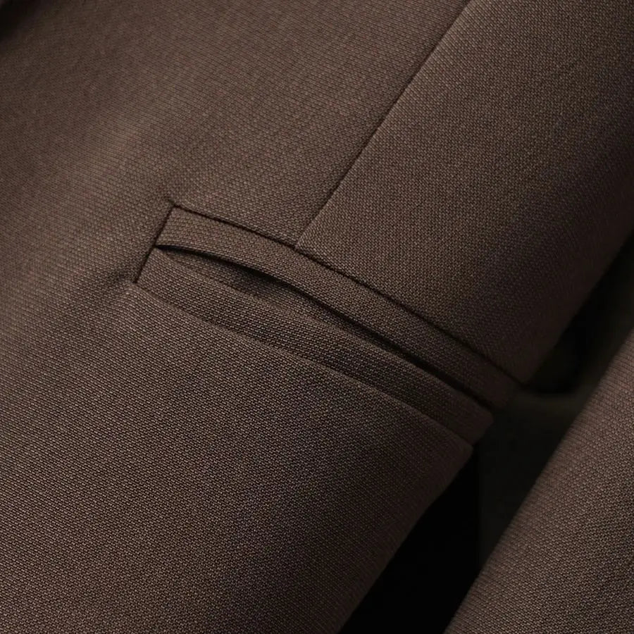 Brown Blazer for Women, Spring and Autumn, Workplace Style, Versatile, Casual, Long-Sleeved Small Suit Jacket
